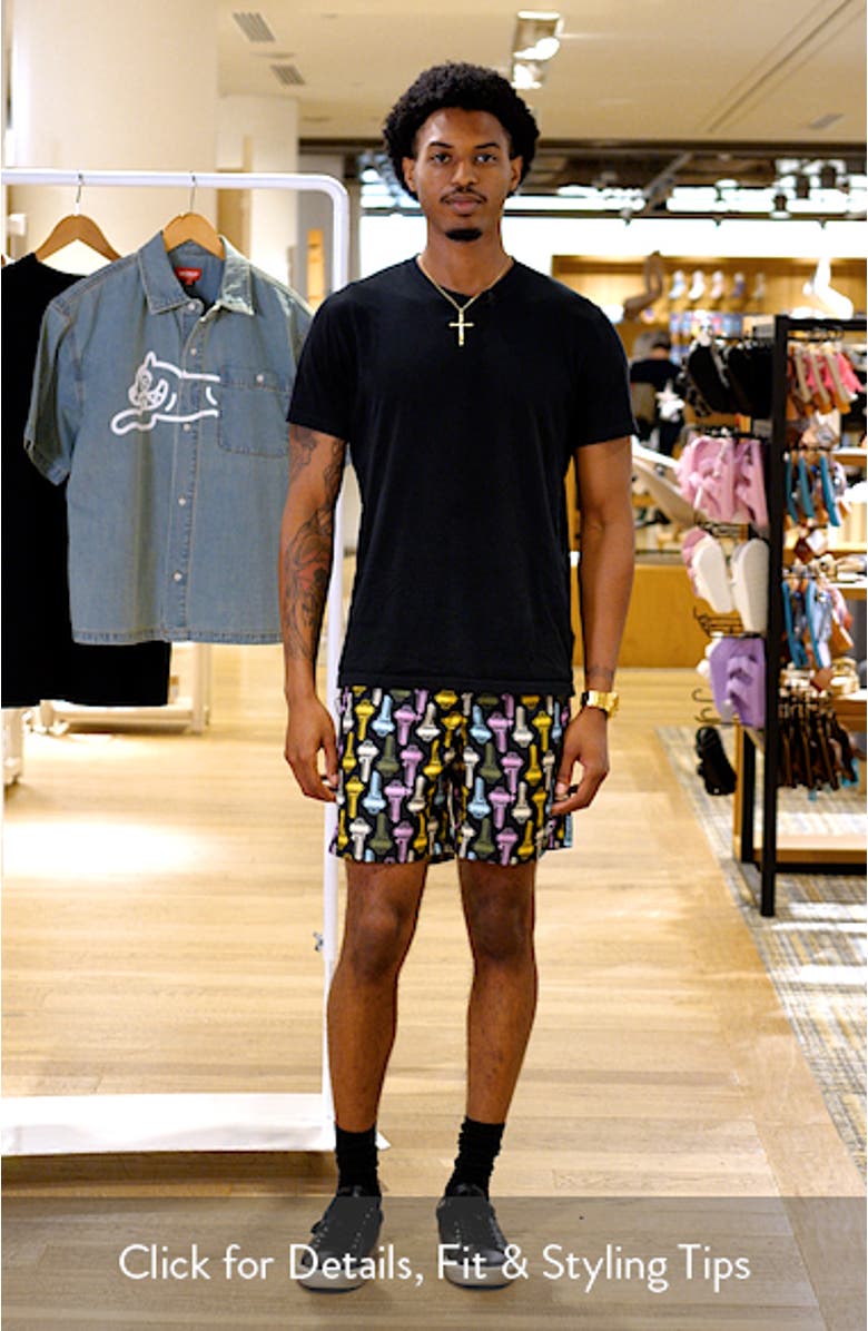 Keys Print Nylon Shorts, sales video thumbnail