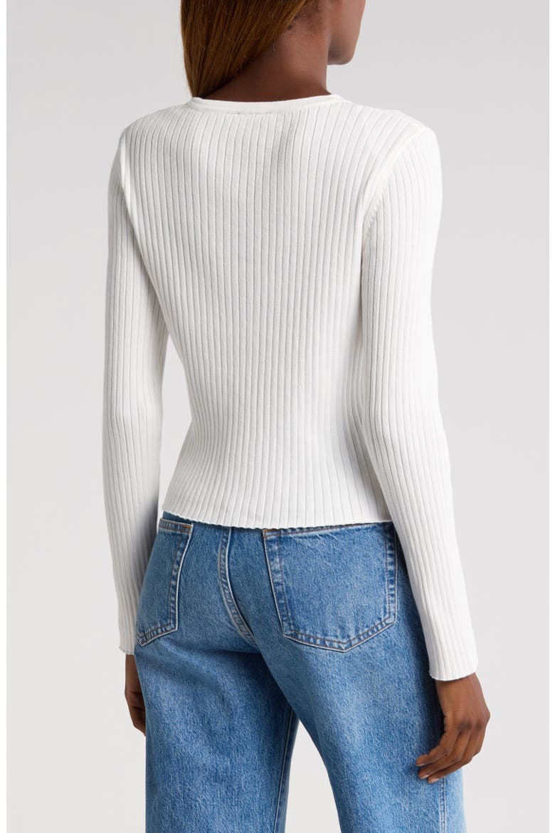 Rib Crop Cardigan, Alternate, color, NEW IVORY