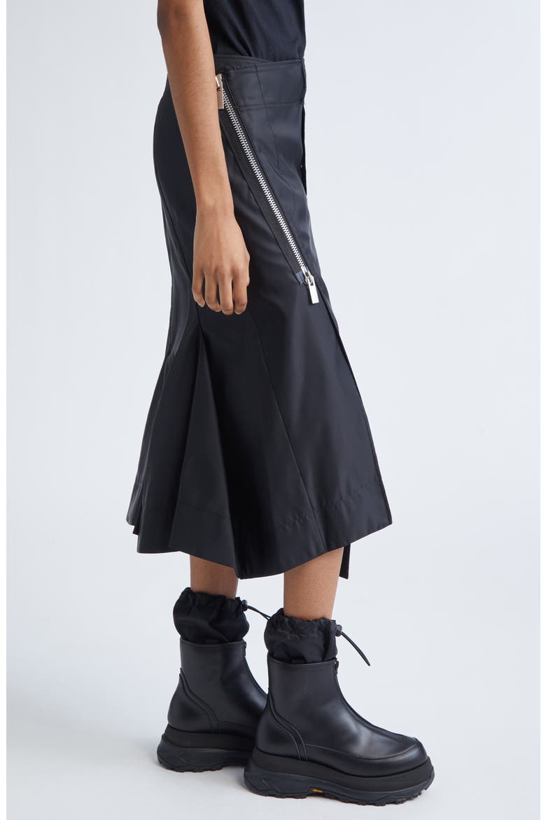 Insulated Nylon Twill Skirt, Alternate, color, BLACK