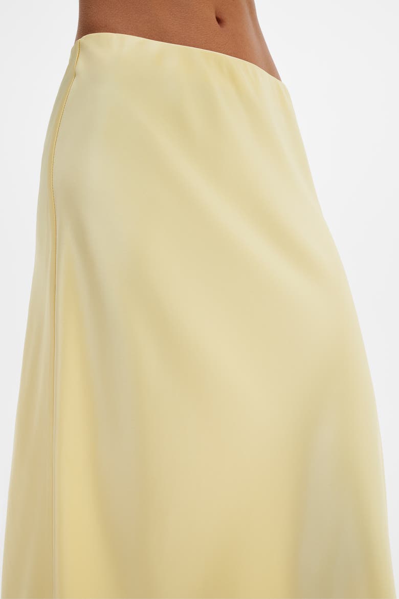 Aubree Satin Midi Skirt, Alternate, color, Light Lemon
