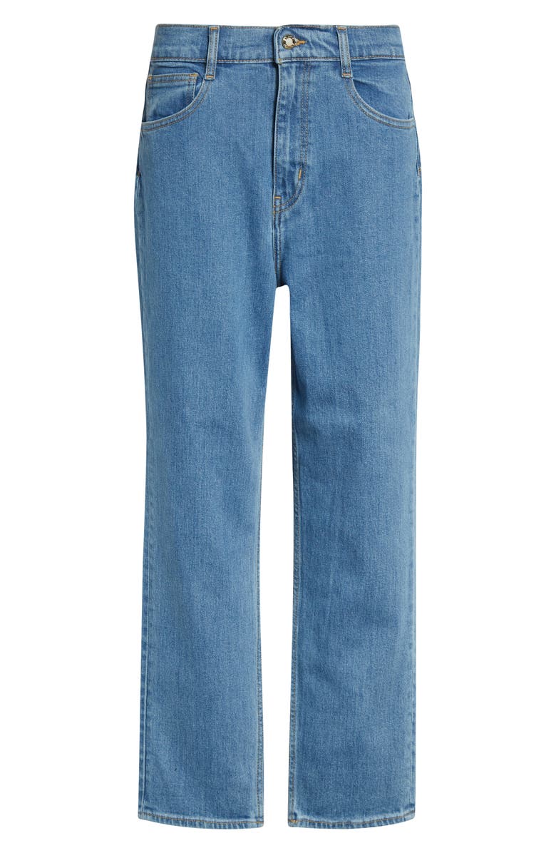 ST. JOHN Isabel High Waist Ankle Straight Leg Jeans, Main, color, Light Denim Wash