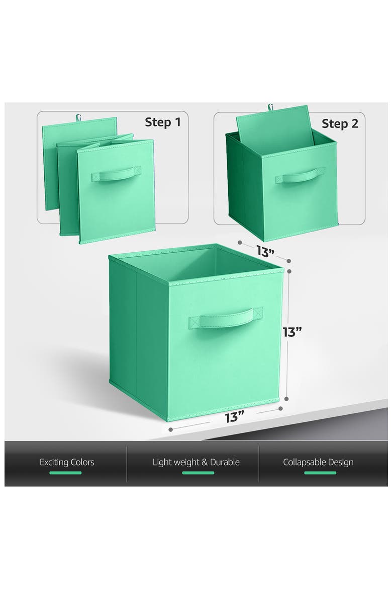 8-Pack Collapsible Storage Cube, Alternate, color, TEAL