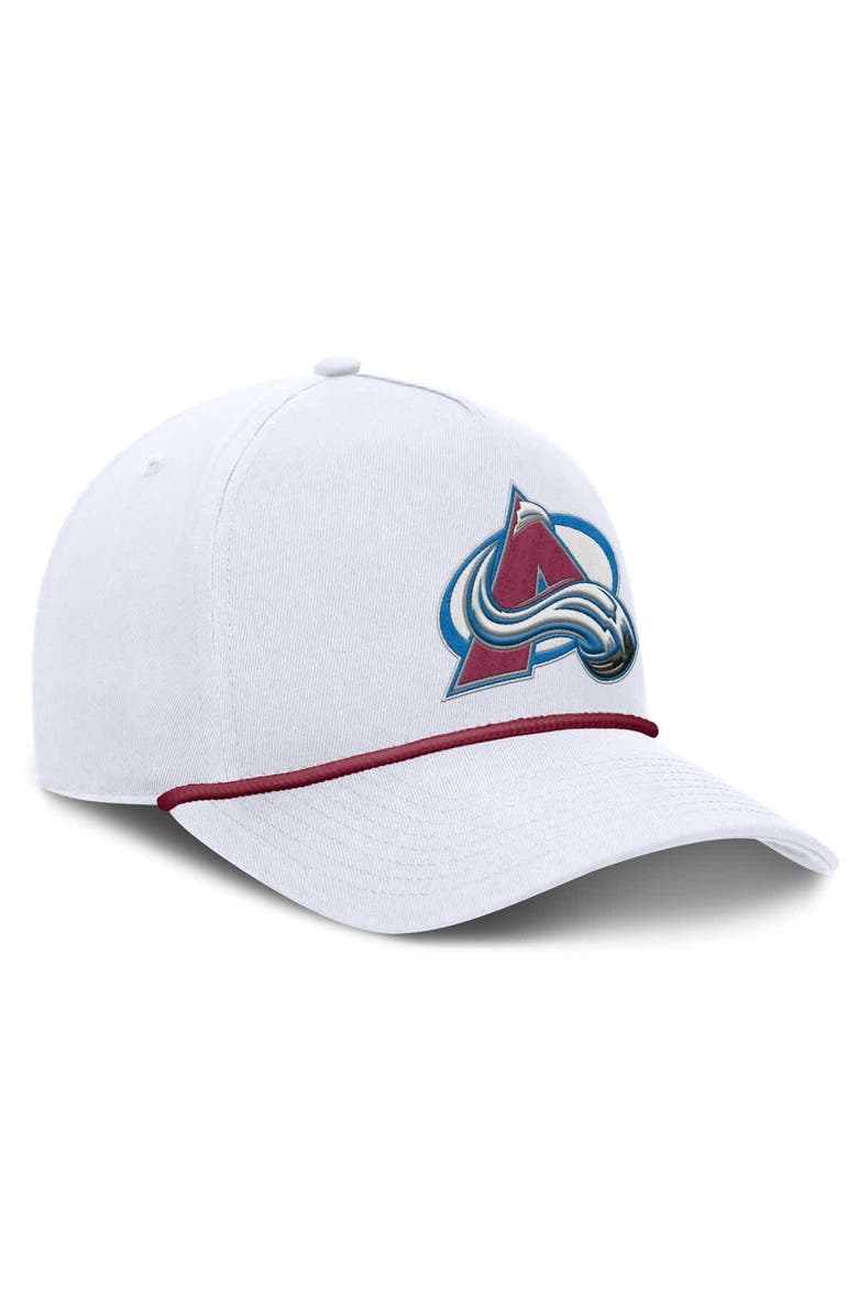 FANATICS Men's Fanatics White Colorado Avalanche Rope A-Frame Adjustable Hat, Alternate, color, 