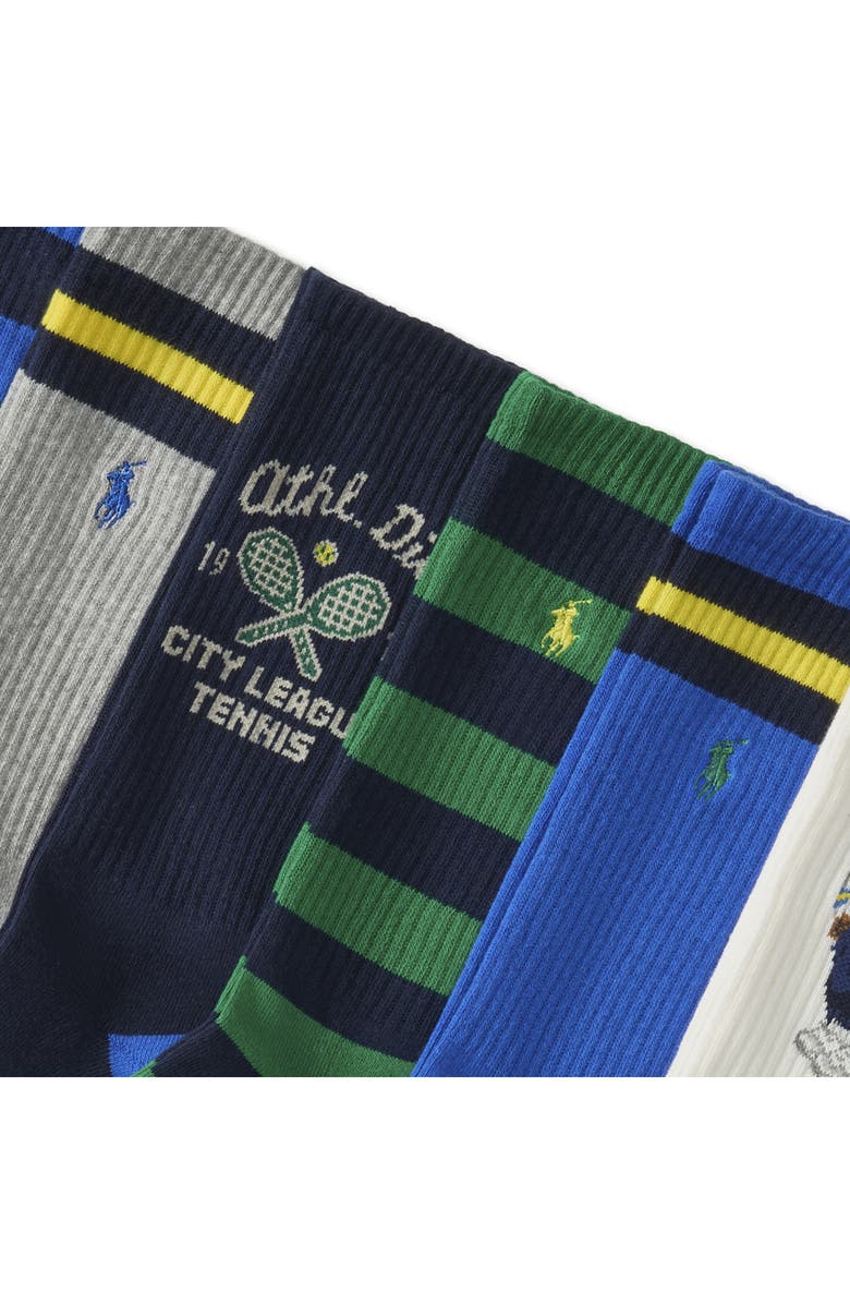 Polo Ralph Lauren Assorted 6-Pack Athletic Club Polo Bear Crew Socks, Alternate, color, 