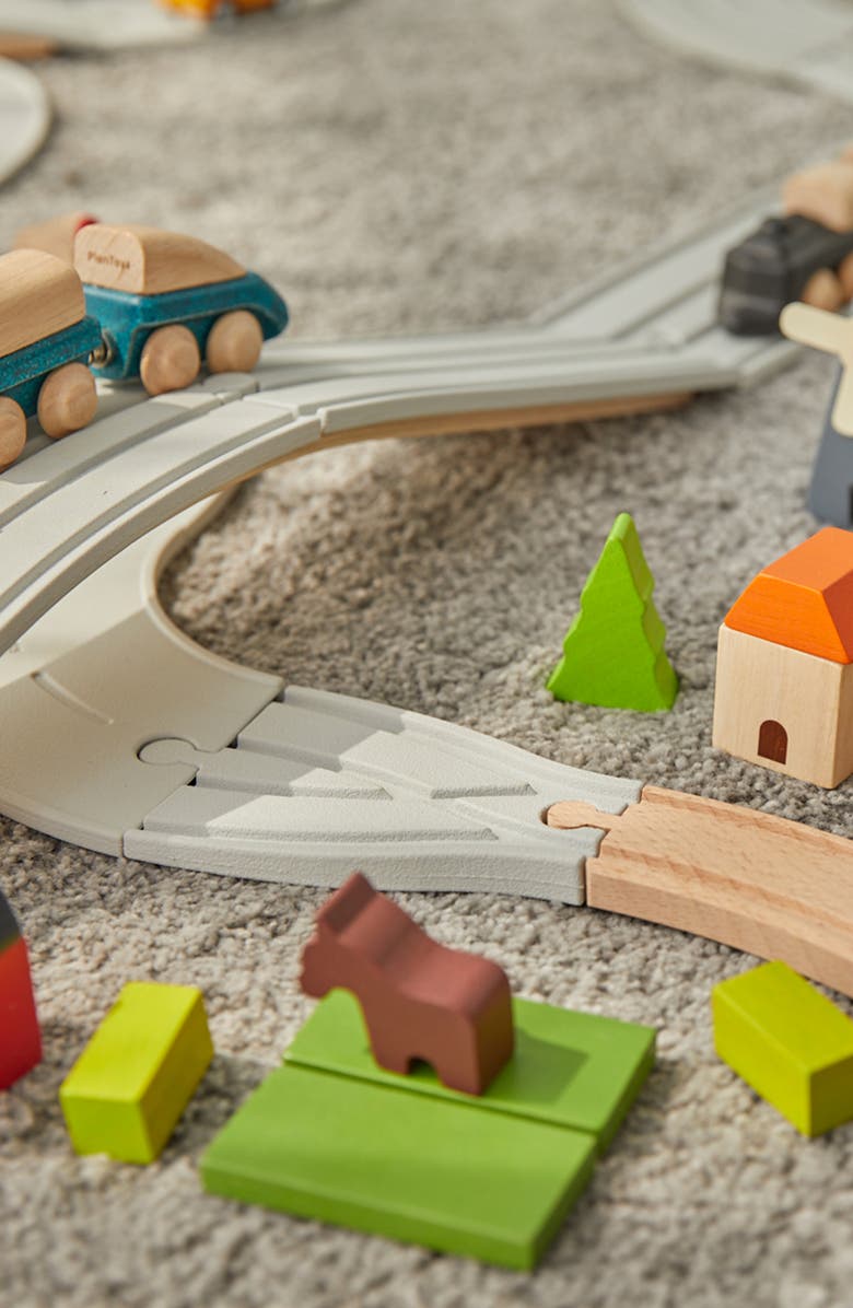 PlanToys<sup>®</sup> Rubber Road & Rail Adaptor Tracks, Alternate, color, Assorted