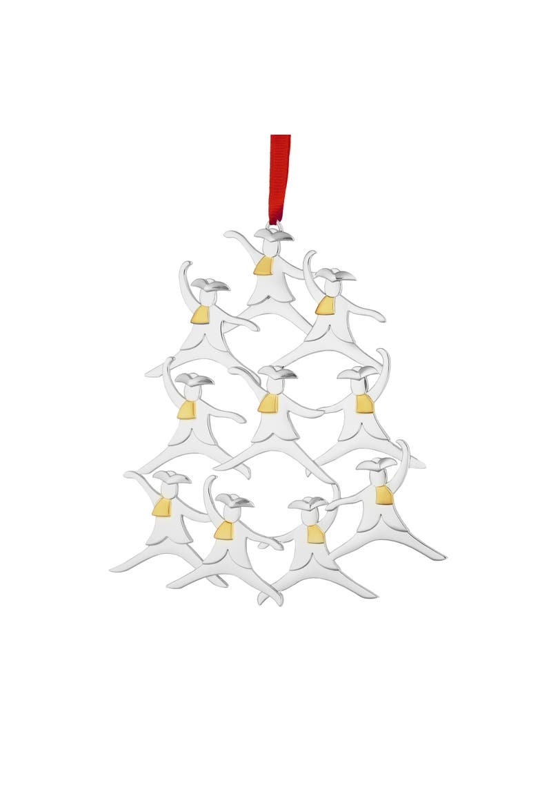 12 Days of Christmas Ornament, 10 Lords a Leaping, Main, color, Silver