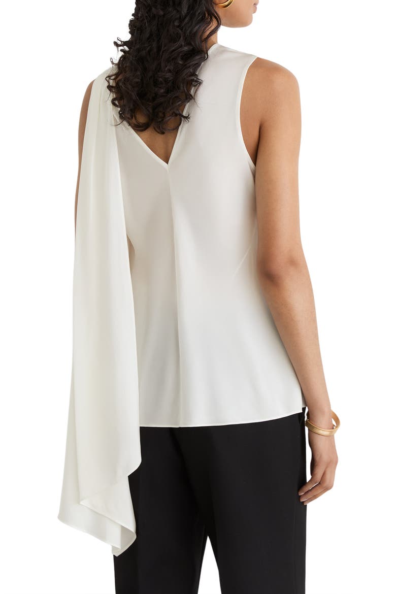 Nyra Silk Blend Draped Cowl Neck Top, Alternate, color, IVORY