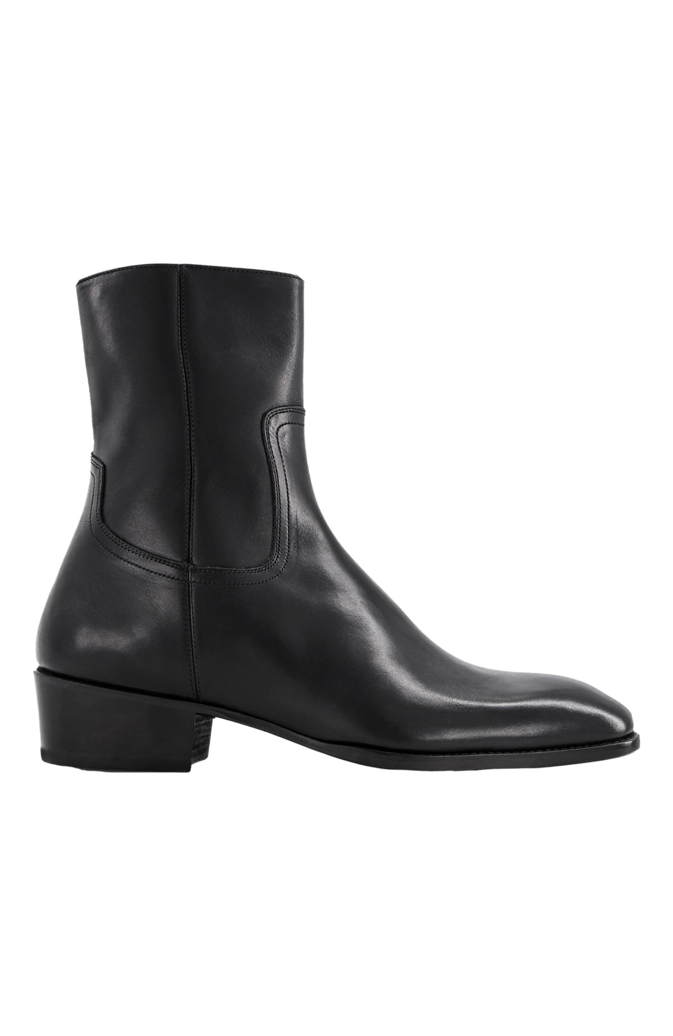 Anthony Veer Lennox Boot, Alternate, color, Obsidian Black Leather
