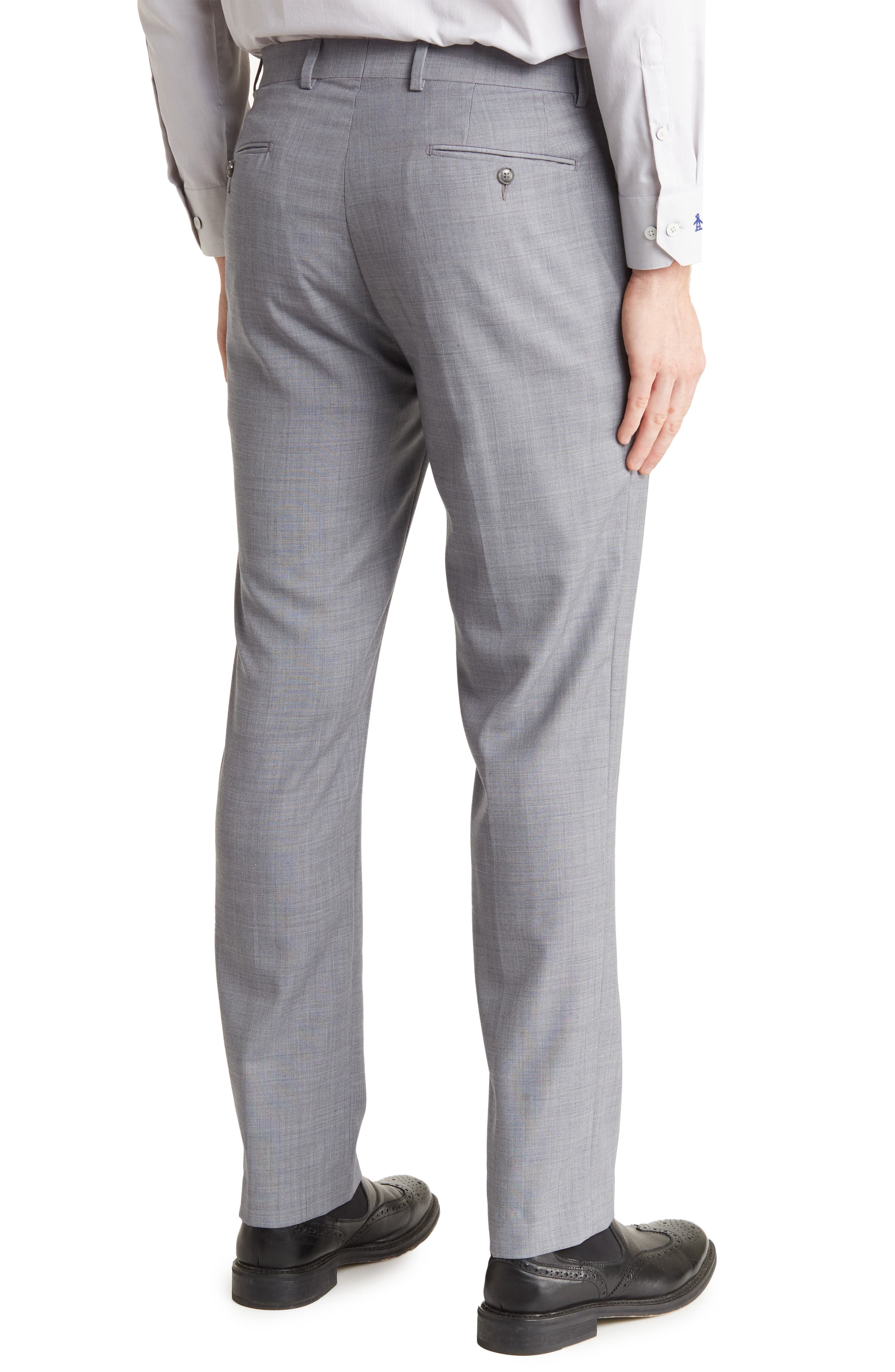 Medium Grey Slim Stretch Suit Pants - image 2