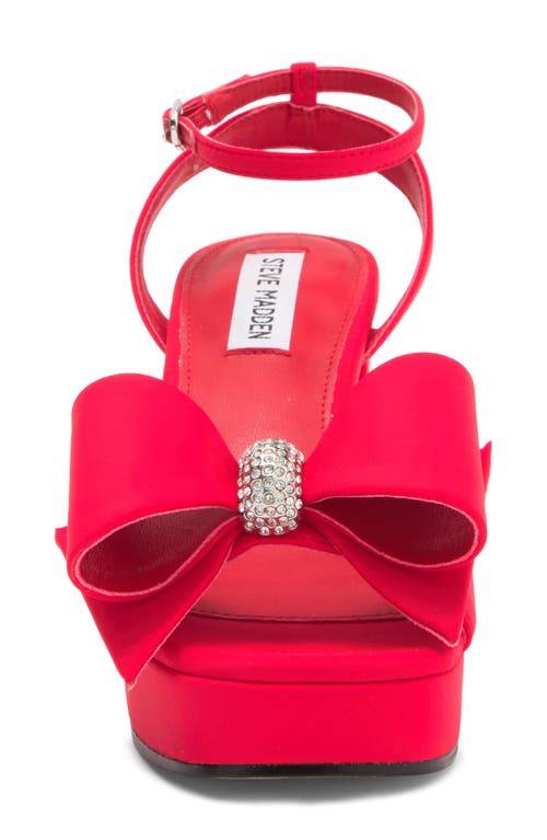 Steve Madden Aerin Bow Platform Sandal In Red