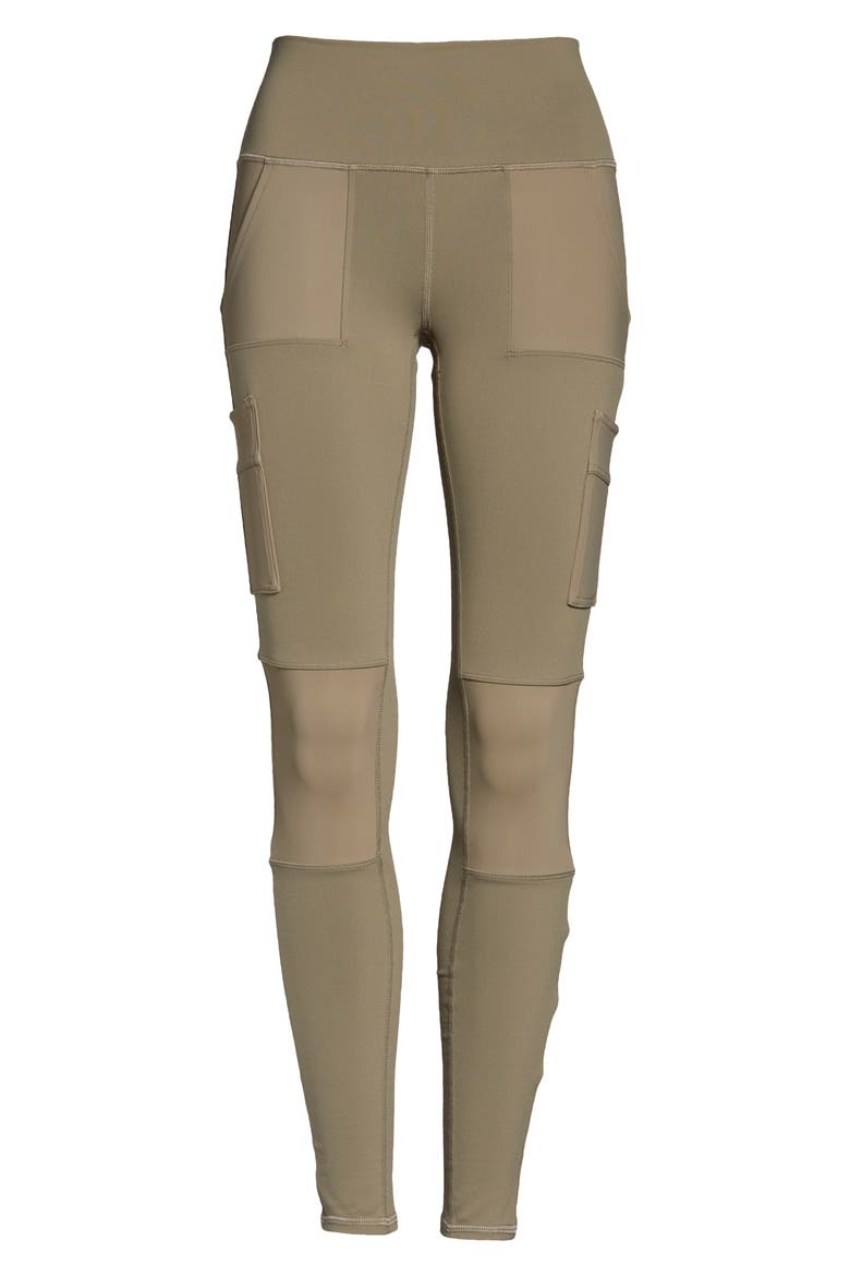 High Waist Cargo Leggings, Alternate, color, OLIVE BRANCH