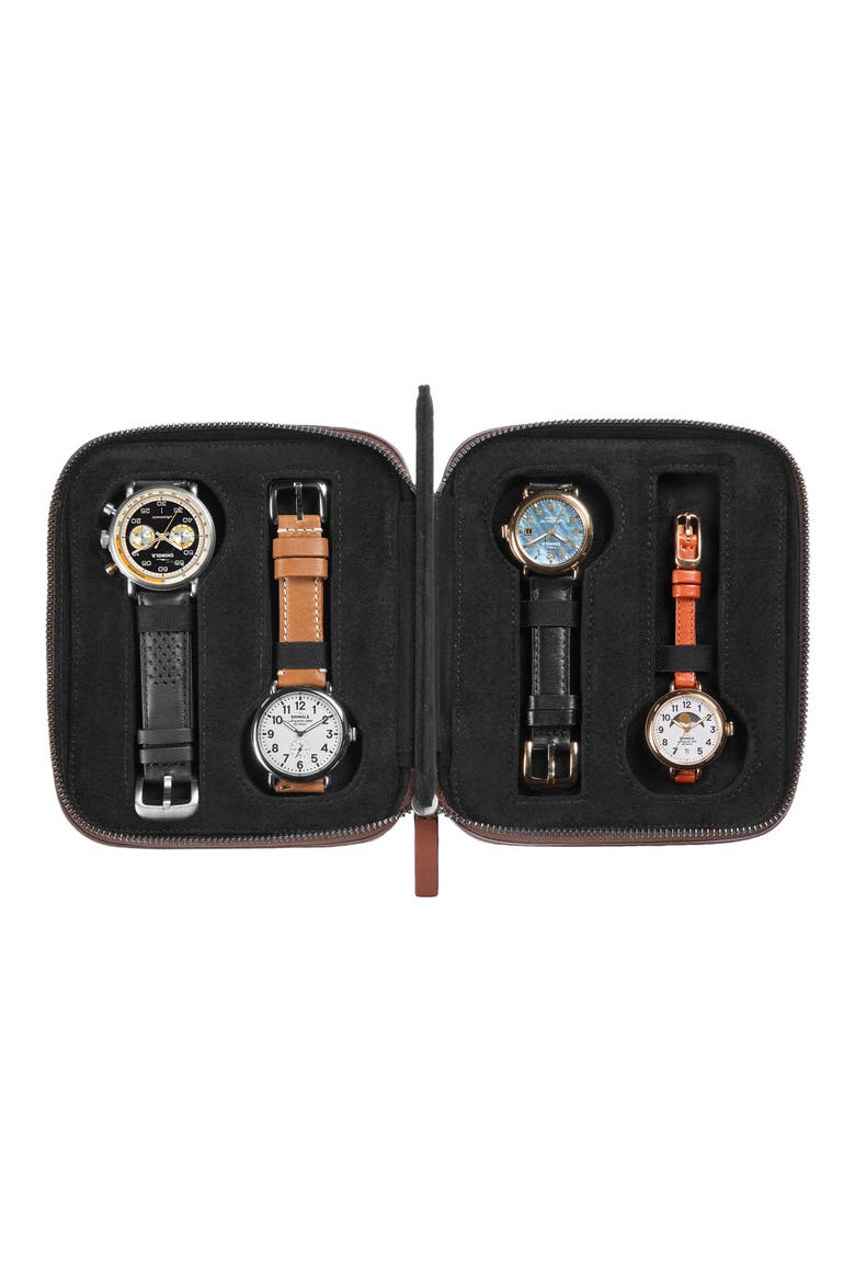 4-Watch Travel Case, Alternate, color, BROWN