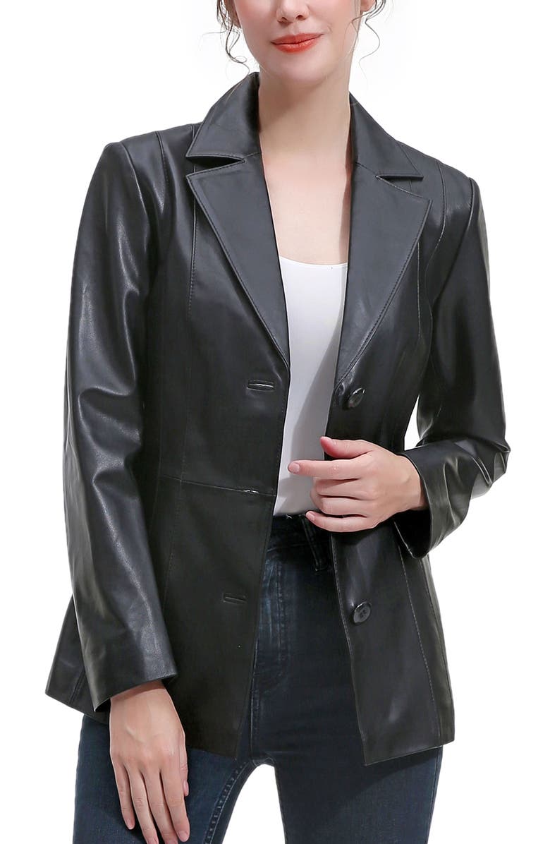 Kimi & Kai Women's Madeline Leather Blazer, Alternate, color, Black