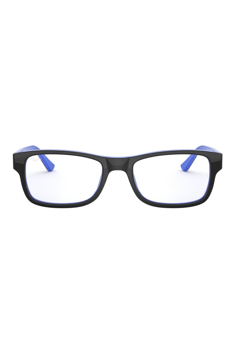 Unisex 52mm Rectangular Optical Glasses, Main, color, BLUE BLACK