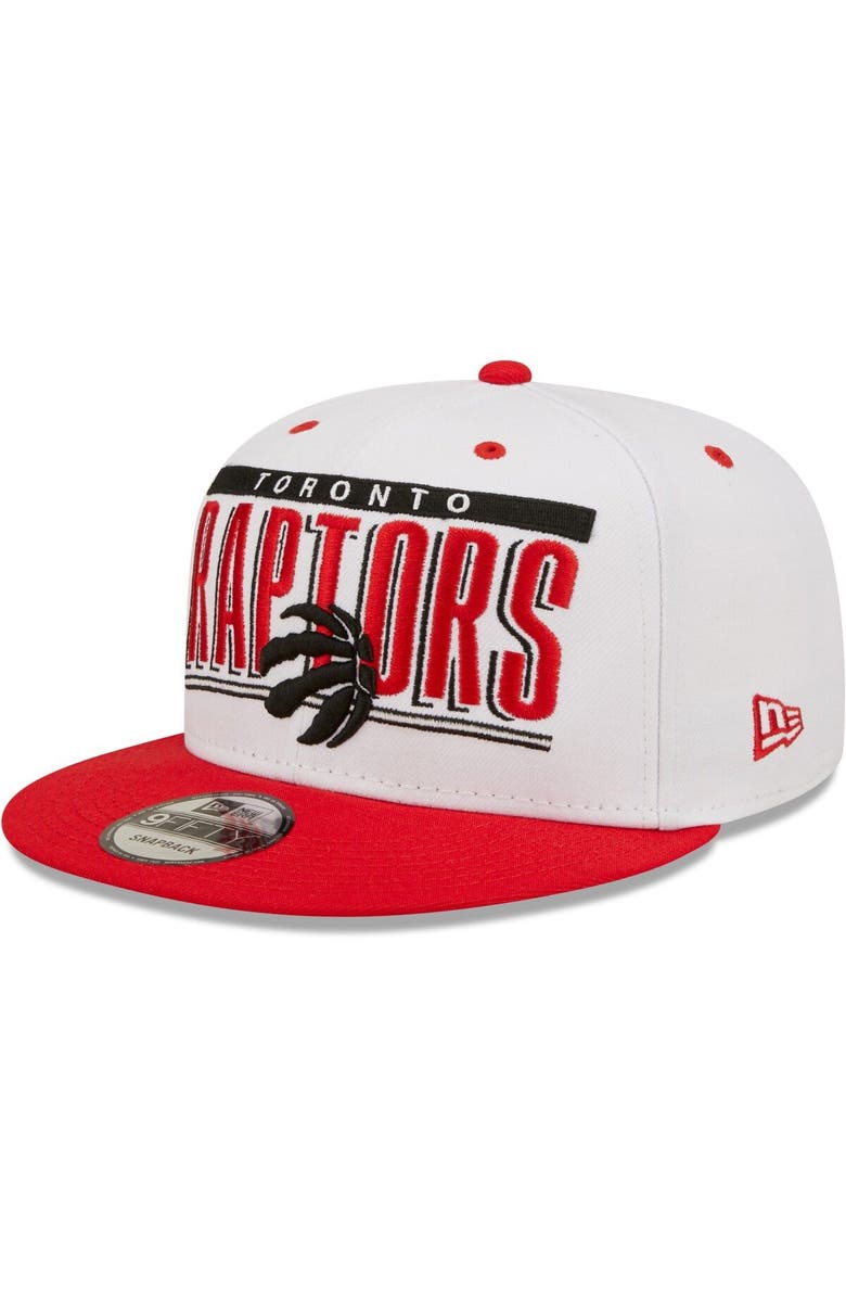 New Era Men's New Era White/Red Toronto Raptors Retro Title 9FIFTY Snapback Hat, Alternate, color, 
