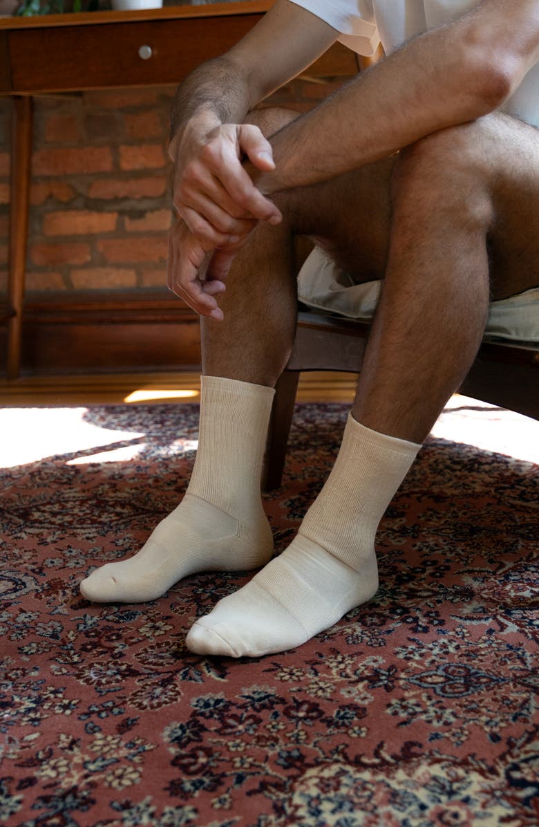 Druthers NYC Organic Cotton Everyday Crew Sock, Alternate, color, Off White