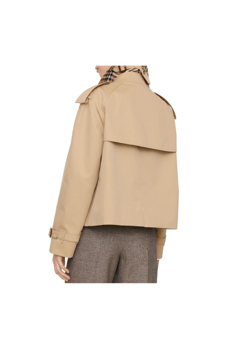 Cropped Gabardine Mayfair Trench Jacket, Alternate, color, Honey beige