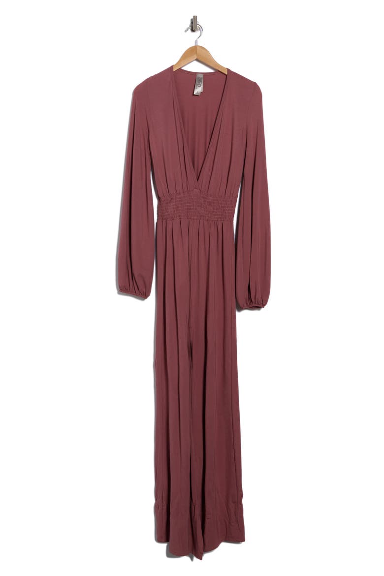 Long Sleeve Maxi Dress, Alternate, color, DARK MAUVE PONTE