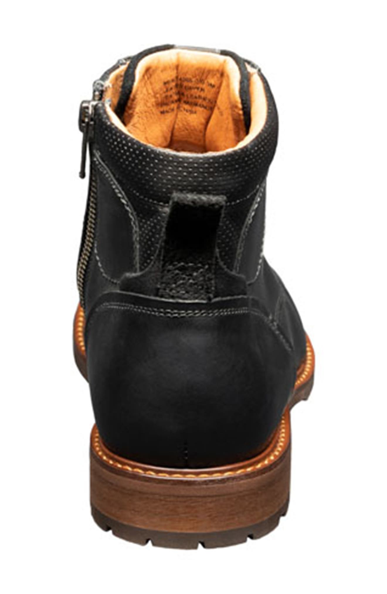 Florsheim Chalet Leather Cap Toe Boot, Alternate, color, Black Ch