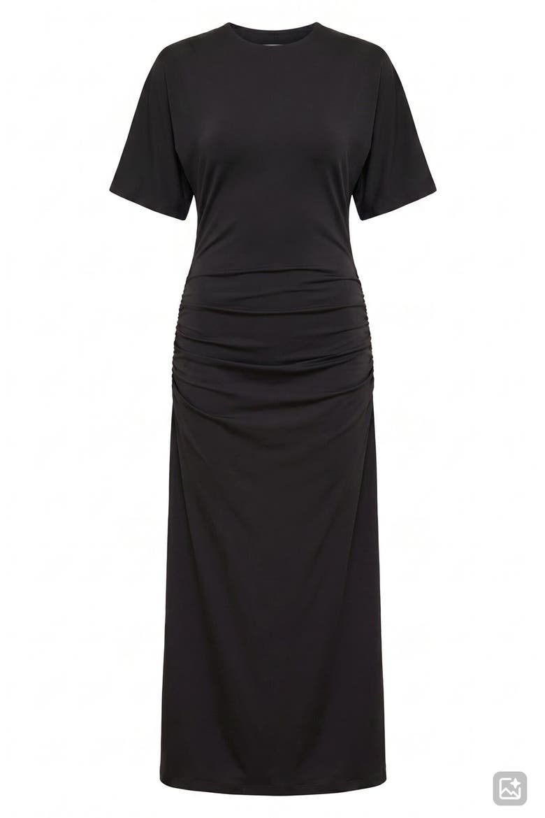 Colbie Jersey Midi Dress, Alternate, color, BLACK