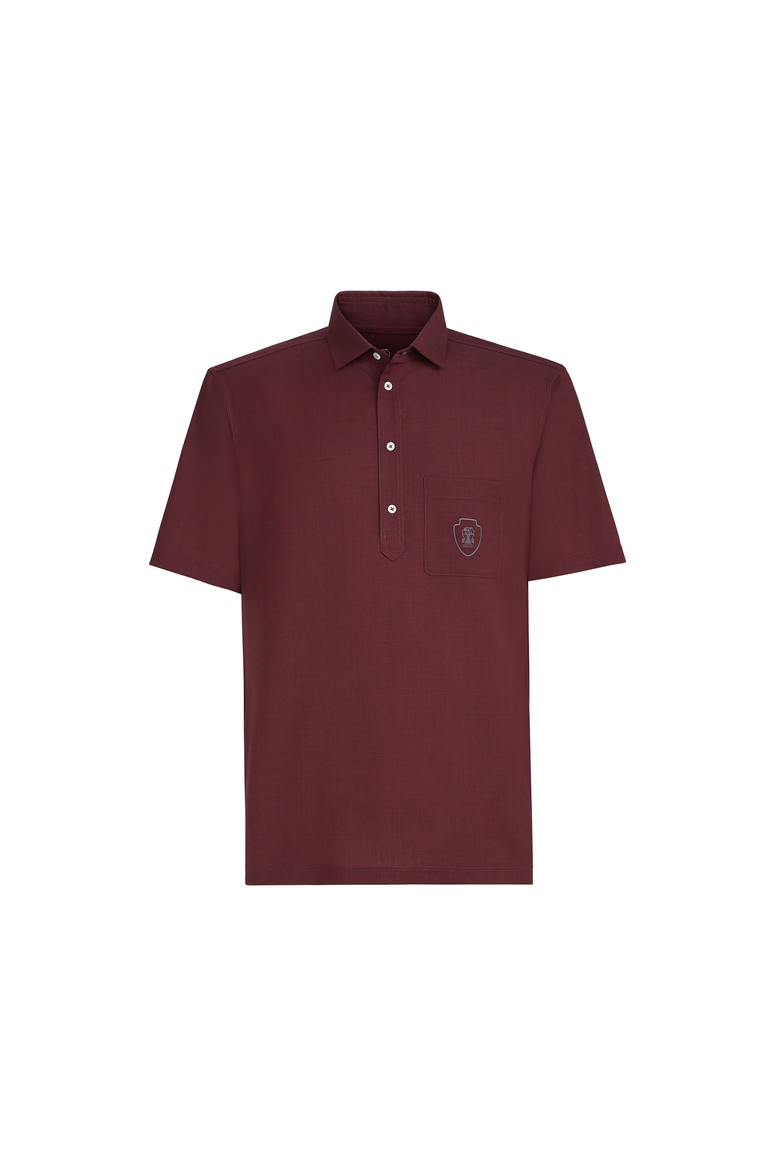 Poplin polo, Alternate, color, Cherry