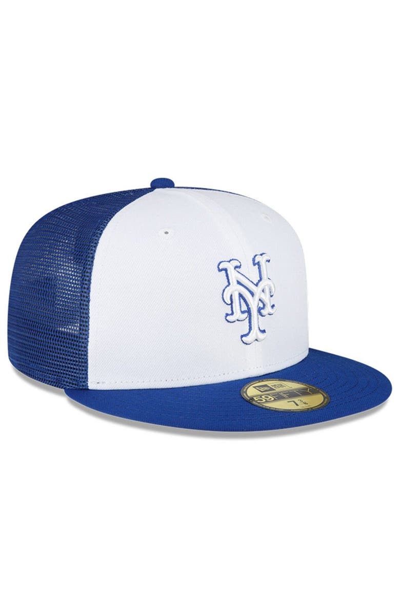 New Era Men's New Era White/Blue New York Mets 2023 On-Field Batting Practice 59FIFTY Fitted Hat, Alternate, color,