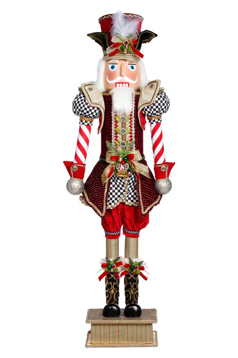 North Pole Checkered Nutcracker, Large, Main, color, Red