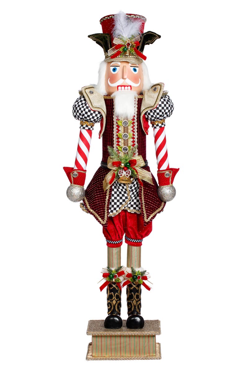 Mark Roberts North Pole Checkered Nutcracker, Large, Main, color, Red