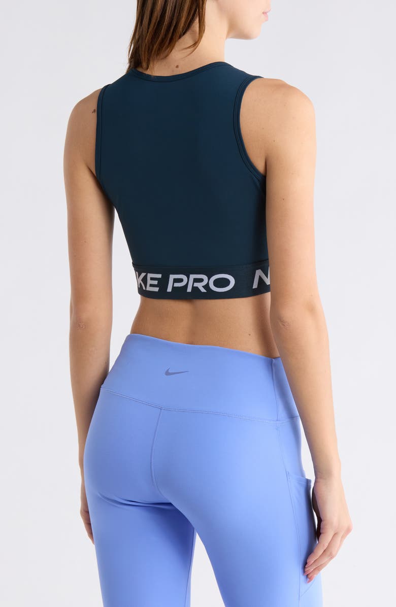 Nike Pro Dri-FIT Crop Tank Top, Alternate, color, 478 Armrnv/White