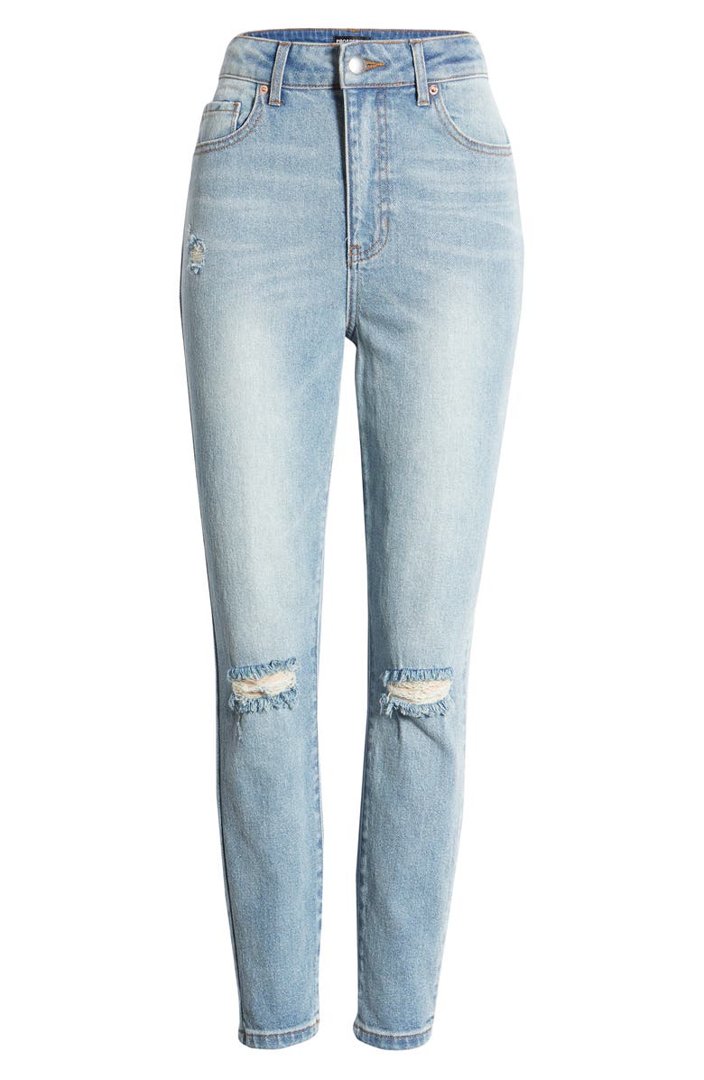 Prosperity Denim Ripped High Waist Mom Jeans, Alternate, color,