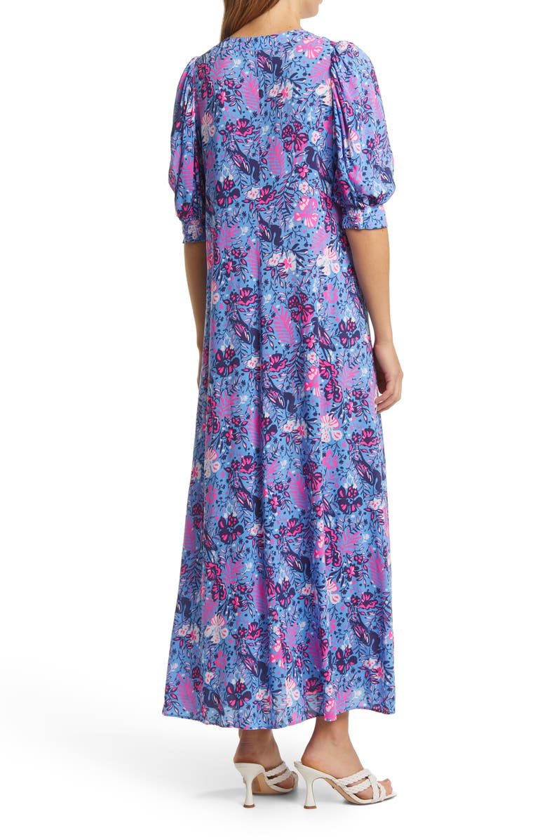 Lilly Pulitzer<sup>®</sup> Andrei Floral Elbow Sleeve Maxi Dress, Alternate, color,