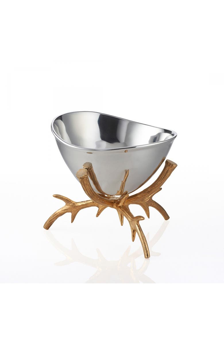 Lunares Staghorn Pedestal Bowl, Main, color, Silver