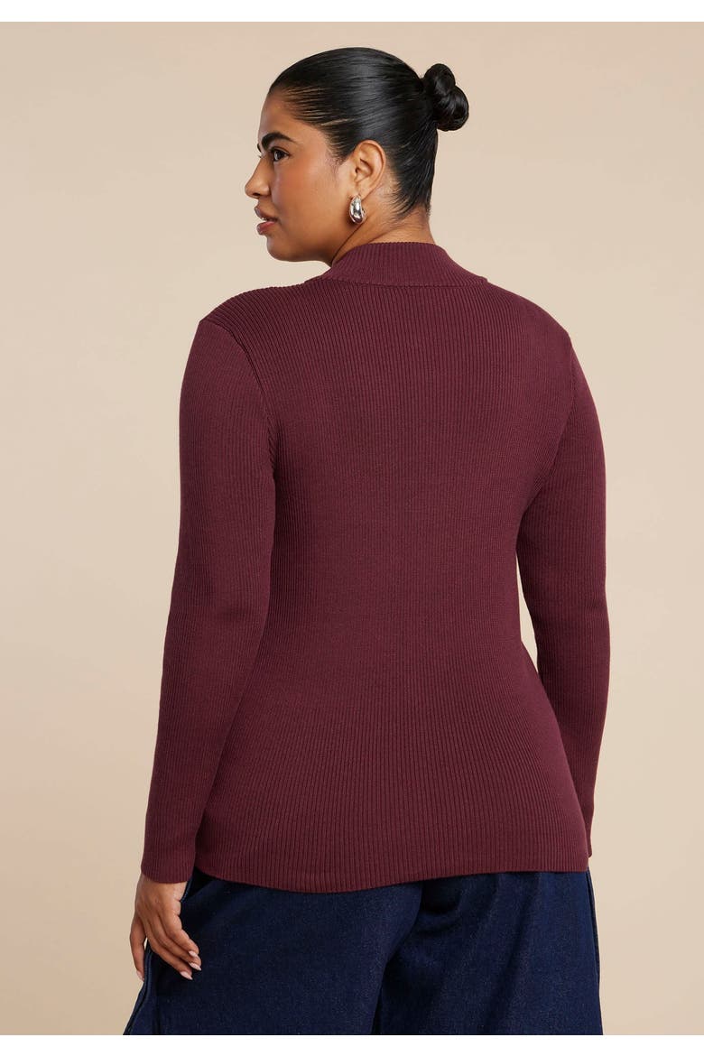 Two Way Zipper Sweater, Alternate, color, PORT ROYALE
