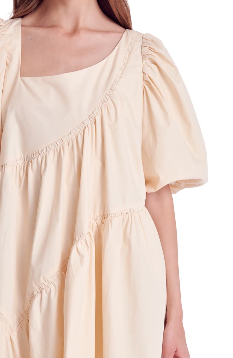 English Factory Asymmetric Poplin Tiered Dress, Alternate, color,