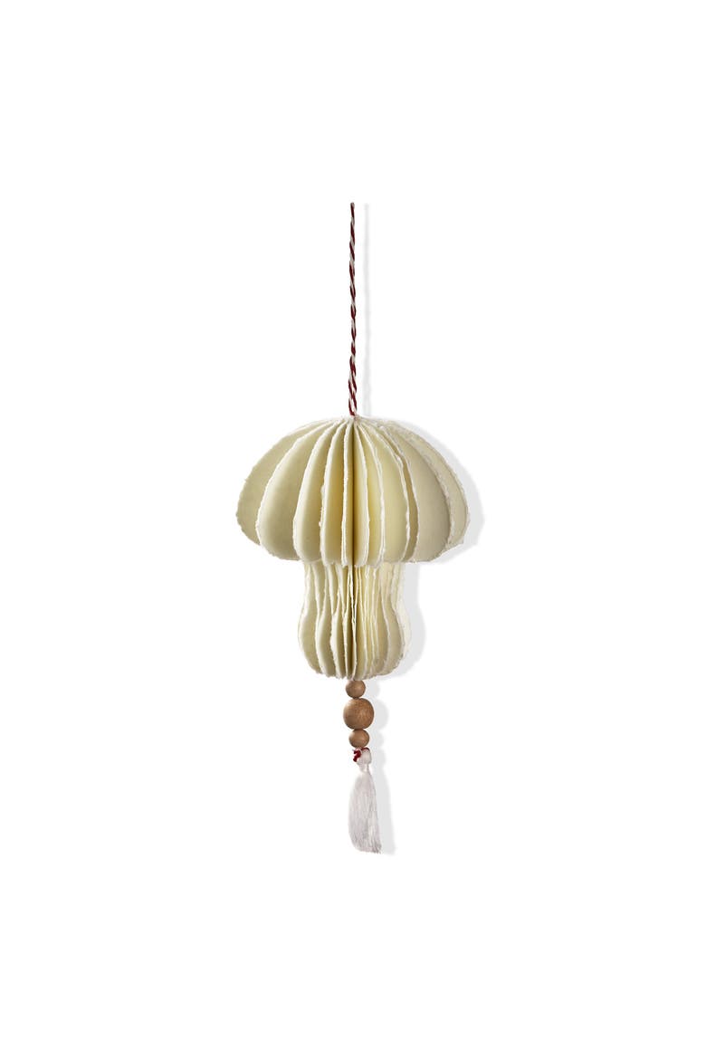 White Paper Mushroom Ornament Christmas Tree Decoration, Main, color, White