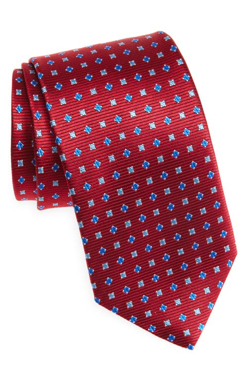 David Donahue Geometric Silk Tie In Neutral