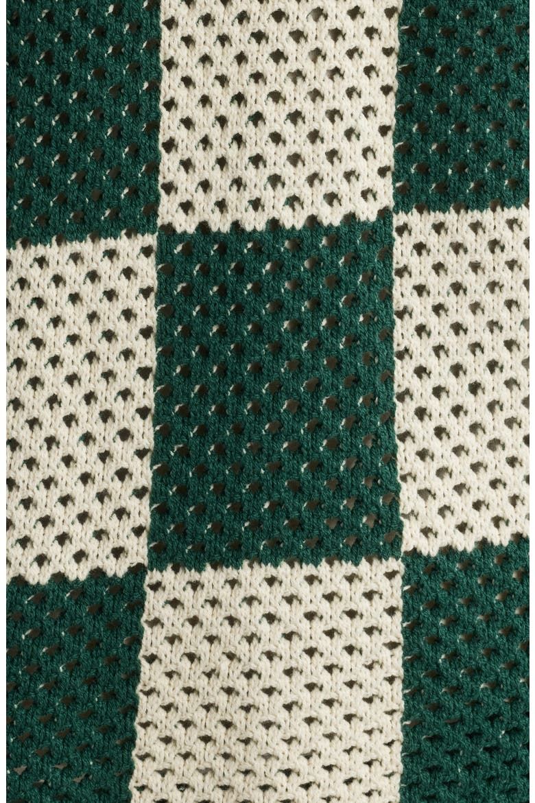 Spence Knit Short Sleeve Button-Up Shirt, Alternate, color, CREAM/ GREEN