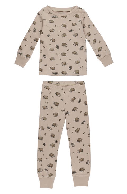 Organic Cotton Two Piece Printed Pajama Set Blue Roses & Butterflies