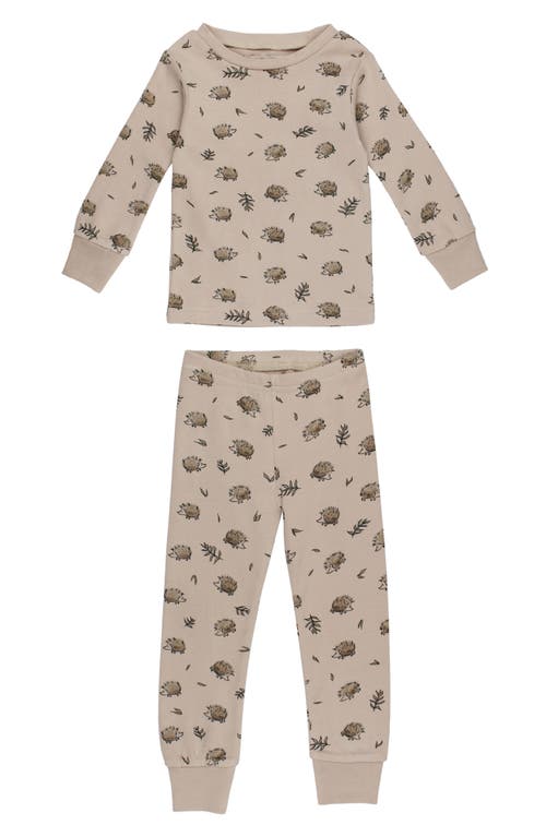 L'Ovedbaby Print Fitted Organic Cotton Two-Piece Pajamas in Prickles 