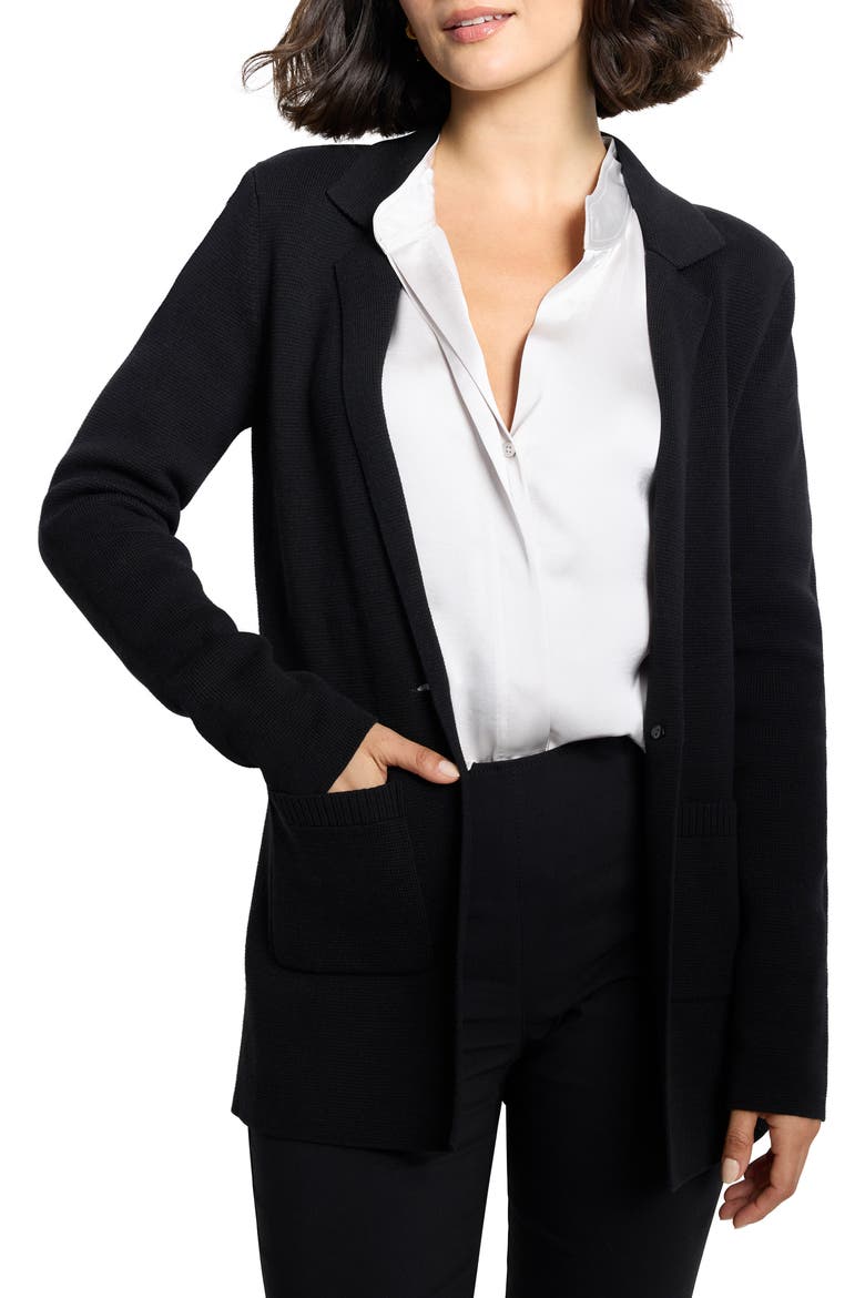 Knit Blazer, Main, color, BLACK ONYX