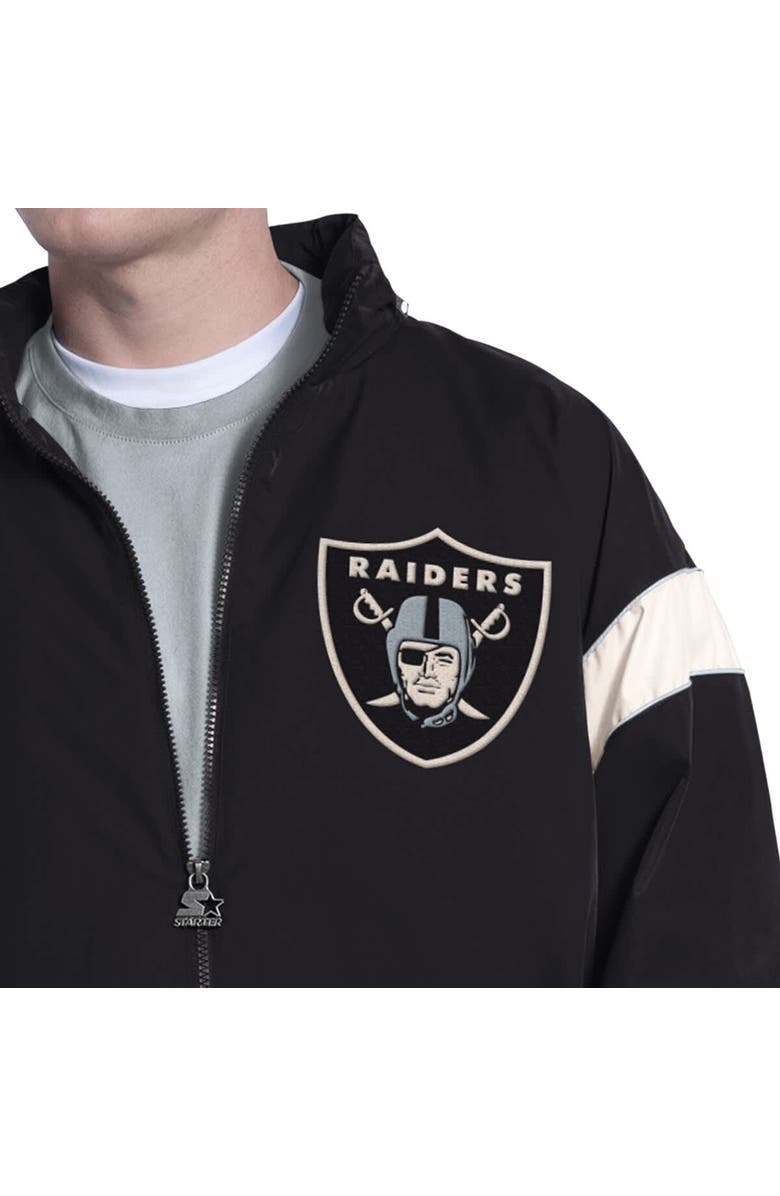 STARTER Men's Starter Black Las Vegas Raiders The Gust Full-Zip Hoodie, Alternate, color, Black