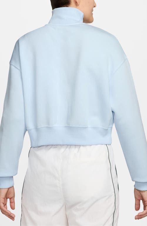 Nike Sportswear Phoenix Fleece Crop Sweatshirt In Blue Tint/sail