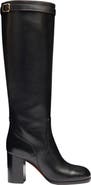 Santoni Women's  leather high-heel boot