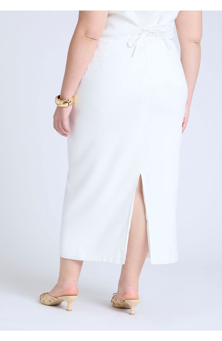 ELOQUII Linen Blend Column Skirt, Alternate, color, Snow White