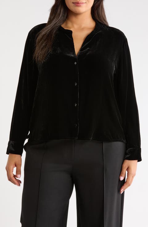 Long Sleeve Velvet Shirt