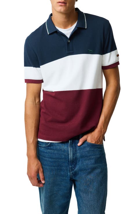 Homebay Sports Fit Colorblock Cotton Piqué Polo