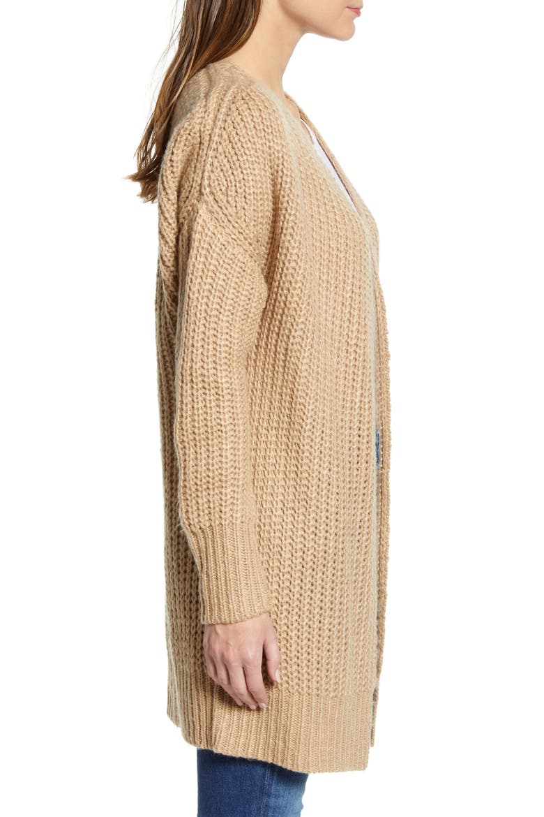 Open Front Cardigan, Alternate, color, IRISH CREAM