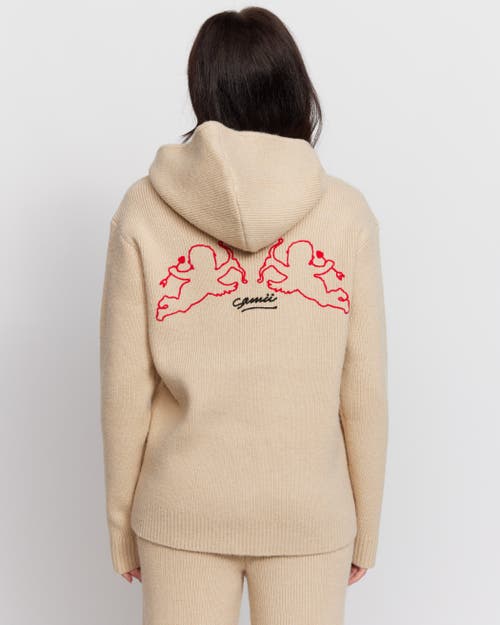 Samii Ryan Cupid Knit Hoodie In Tan