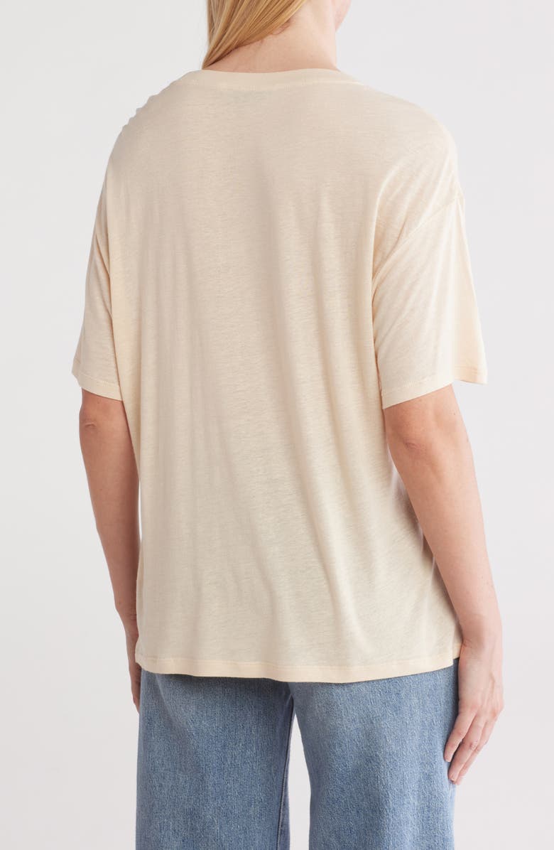 Alice + Olivia Evan Oversize Cotton & Linen T-Shirt, Alternate, color, 