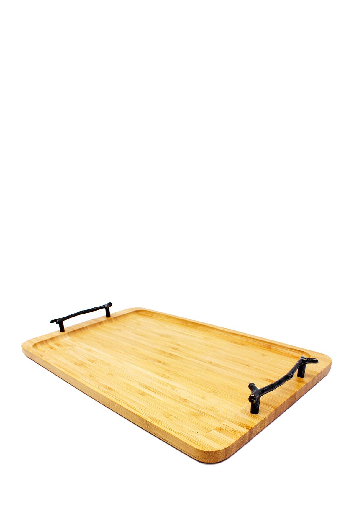 BergHOFF Wrought Iron Handle Bamboo Tray